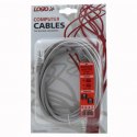 UTP patchcord, Cat.5e, RJ45 M-3m, nieekranowany, krzyżowy, szary, do połączenia 2 PC Logo, blistr