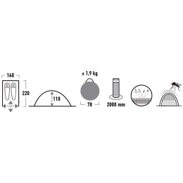 Namiot High Peak Stella 2 antracytowo zielony 10131