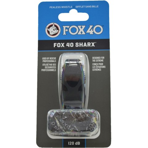 Gwizdek Fox 40 Sharx czarny ze sznurkiem 8703-2008