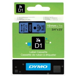 Dymo oryginalny taśma do drukarek etykiet, Dymo, 45806, S0720860, czarny druk/niebieski podkład, 7m, 19mm, D1