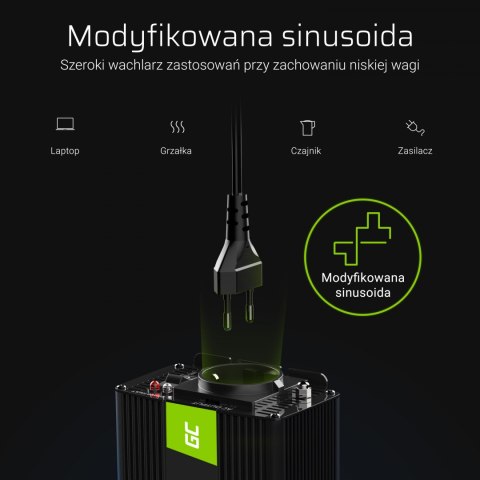 Przetwornica napięcia Inwerter Green Cell 24V na 230V 1500W/3000W Modyfikowana sinusoida