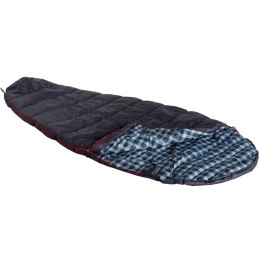 Śpiwór High Peak Ellipse 250M (200x85x50cm) granatowy/kratka L-zip 23035