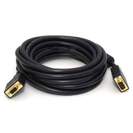 Kabel VGA (D-sub) M- VGA (D-sub) F, 2m, pozłacane końcówki, czarna