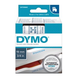 Dymo oryginalny taśma do drukarek etykiet, Dymo, 45804, S0720840, niebieski druk/biały podkład, 7m, 19mm, D1