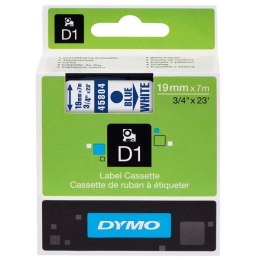 Dymo oryginalny taśma do drukarek etykiet, Dymo, 45804, S0720840, niebieski druk/biały podkład, 7m, 19mm, D1