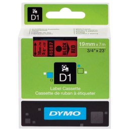 Dymo oryginalny taśma do drukarek etykiet, Dymo, 45807, S0720870, czarny druk/czerwony podkład, 7m, 19mm, D1