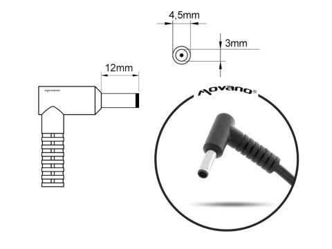 Ładowarka zasilacz movano 19.5v 6.7a 4.5x3.0 pin- dell Ładowarka zasilacz movano 19.5v 6.7a 4.5x3.0 pin- dell