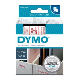 Dymo oryginalny taśma do drukarek etykiet, Dymo, 45015, S0720550, czerwony druk/biały podkład, 7m, 12mm, D1