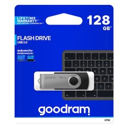 Goodram USB flash disk, 2.0, 128GB, UTS2, czarny, UTS2-1280K0R11, wsparcie OS Win 7