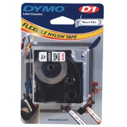 Dymo oryginalny taśma do drukarek etykiet, Dymo, 16958, S0718050, czarny druk/biały podkład, 3.5m, 19mm, D1 specjalna - elastycz