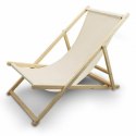 LEŻAK PLAŻOWY OGRODOWY DREWNIANY SKŁADANY REGULOWANY BEŻOWY Bituxx
