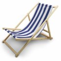 LEŻAK PLAŻOWY OGRODOWY DREWNIANY SKŁADANY REGULOWANY BIAŁO-NIEBIESKI Bituxx