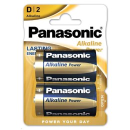 Bateria alkaliczna, ogniwo typ D, 1.5V, Panasonic, blistr, 2-pack, Alkaline power