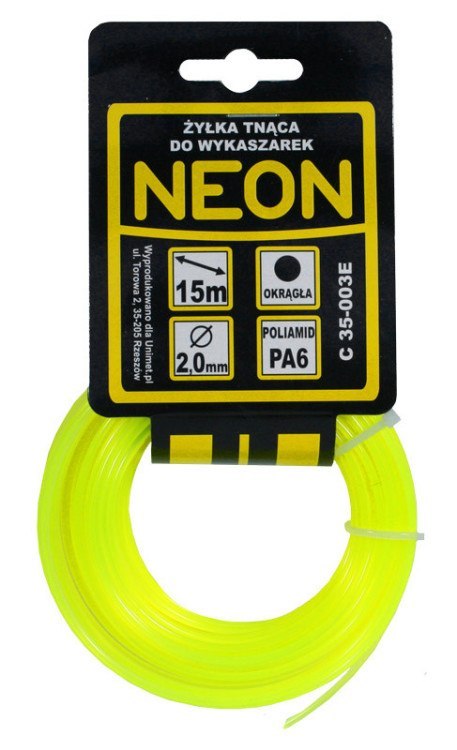 ŻYŁKA DO WYKASZARKI OKRĄGŁA NEON 1,3MM 15M