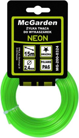 ŻYŁKA DO WYKASZARKI GWIAZDKA NEON 2,4MM 15M