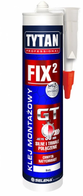 KLEJ MONTAŻOWY FIX2 GT 290ML BIAŁY TYTAN KLEJ MONTAŻOWY FIX2 GT 290ML BIAŁY TYTAN
