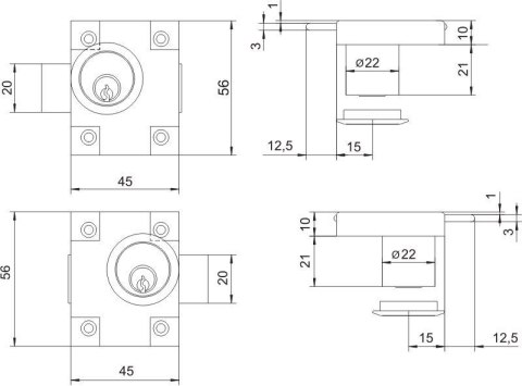 ZAMEK MEBLOWY ZMB-2 NIKLOWANY PRAWY LOB ZAMEK MEBLOWY ZMB-2 NIKLOWANY PRAWY LOB