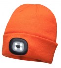 CZAPKA B029 Z LAMPKĄ LED/USB POMARAŃCZOWA PORTWEST