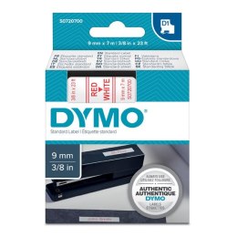 Dymo oryginalny taśma do drukarek etykiet, Dymo, 40915, S0720700, czerwony druk/biały podkład, 7m, 9mm, D1