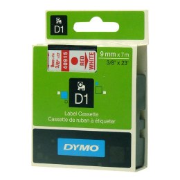 Dymo oryginalny taśma do drukarek etykiet, Dymo, 40915, S0720700, czerwony druk/biały podkład, 7m, 9mm, D1