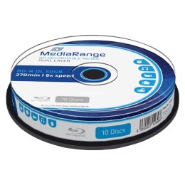 Mediarange BD-R, Dual Layer 50GB, cake box, MR507, 6x, 10-pack, do archiwizacji danych