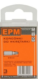 GROT, BIT, KOŃCÓWKA DO WKRĘTARKI 25MM 3SZT. PZ2