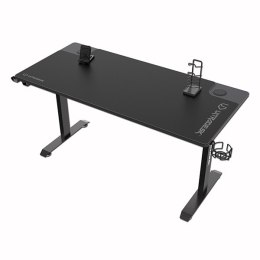 ULTRADESK Biurko dla gracza MOMENTUM - Black, 152,5x70 cm, 75,5 cm, z XL podkładką pod mysz, uchwyt do słuchawek, na napój, tele