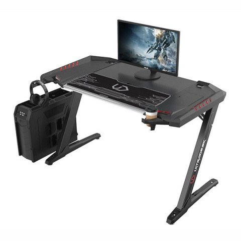 ULTRADESK Biurko dla gracza ROCKET BLACK, 128x68 cm, 78 cm, z XL podkładką pod mysz, uchwyt na słuchawki i napój ULTRADESK Biurko dla gracza ROCKET BLACK, 128x68 cm, 78 cm, z XL podkładką pod mysz, uchwyt na słuchawki i napój