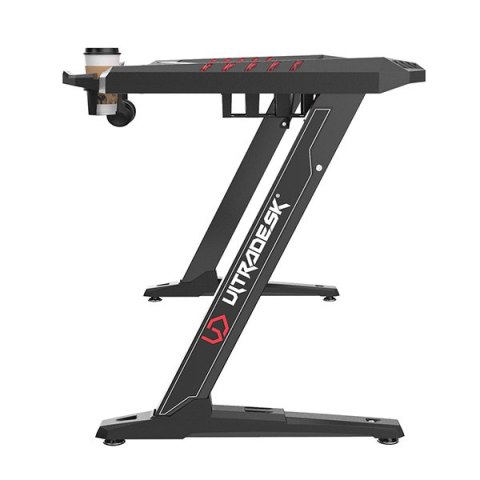 ULTRADESK Biurko dla gracza ROCKET BLACK, 128x68 cm, 78 cm, z XL podkładką pod mysz, uchwyt na słuchawki i napój ULTRADESK Biurko dla gracza ROCKET BLACK, 128x68 cm, 78 cm, z XL podkładką pod mysz, uchwyt na słuchawki i napój