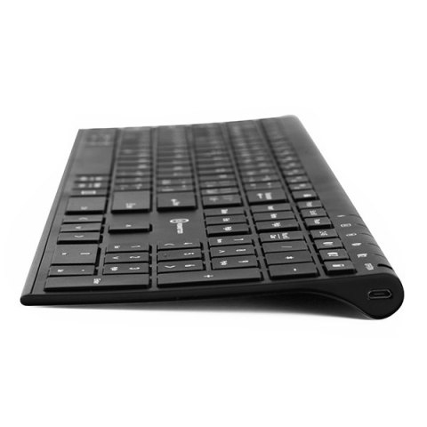 Powerton UltraSlim, Klawiatura CZ/SK, Multi-Device typ 2.4 GHz Dongle + Dual Bluetooth, bezprzewodowa, czarna Powerton UltraSlim, Klawiatura CZ/SK, Multi-Device typ 2.4 GHz Dongle + Dual Bluetooth, bezprzewodowa, czarna
