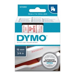 Dymo oryginalny taśma do drukarek etykiet, Dymo, 45805, S0720850, czerwony druk/biały podkład, 7m, 19mm, D1