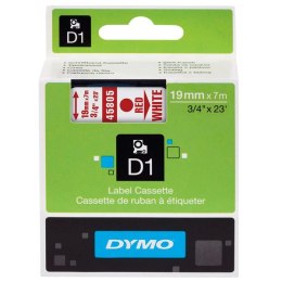 Dymo oryginalny taśma do drukarek etykiet, Dymo, 45805, S0720850, czerwony druk/biały podkład, 7m, 19mm, D1