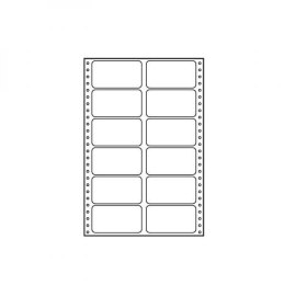 Etykiety tabelacyjne 89 x 48.8 mm, A4, dwurzędowe, białe, 12 etykiety, pakowany po 25 szt., do drukarek igłowych