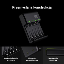 Zestaw ładowarka Green Cell GC VitalCharger i 4x Baterie Akumulatorki AAA HR03 800mAh