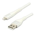 Kabel USB (2.0), USB A M- Apple Lightning M, 1m, MFi certifikat, 5V/2,4A, biały, Logo, box, oplot nylonowy, aluminiowa osłona zł