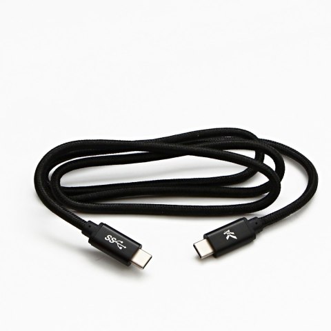 Kabel USB (3.2 gen 1), USB C M- USB C M, 2m, 5 Gb/s, 5V/3A, czarny, Logo, box, oplot nylonowy, aluminiowa osłona złącza Kabel USB (3.2 gen 1), USB C M- USB C M, 2m, 5 Gb/s, 5V/3A, czarny, Logo, box, oplot nylonowy, aluminiowa osłona złącza