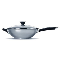 Patelnia WOK, 32cm, czarna, 1szt, Excellence, z pokrywką, Ken Hom