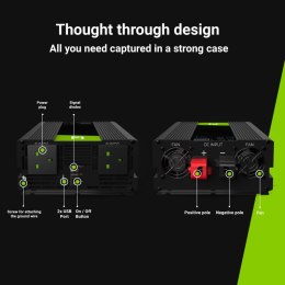 Przetwornica napięcia Inwerter Green Cell 12V na 230V 2000W/4000W Modyfikowana sinusoida UK PLUG