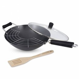 Patelnia WOK, 31cm, czarna, 1szt, Excellence, zestaw 4 szt, Ken Hom