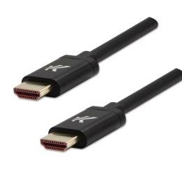 HDMI M- HDMI M, Ultra High Speed, 1m, pozłacane złącza, aluminiowa obudowa, czarny, Logo, 8K@60Hz, 48Gb/s