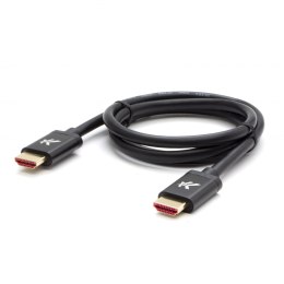 HDMI M- HDMI M, Ultra High Speed, 1m, pozłacane złącza, aluminiowa obudowa, czarny, Logo, 8K@60Hz, 48Gb/s