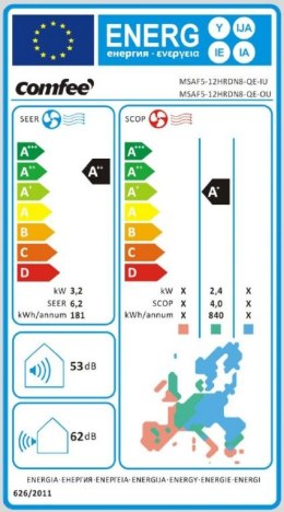 Klimatyzacja Midea / Comfee MSAF5-12HRDN8-QE SET QUICK, 1100