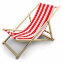 LEŻAK PLAŻOWY OGRODOWY DREWNIANY SKŁADANY REGULOWANY BIAŁO-CZERWONY Bituxx