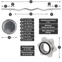 MAXXIVA Żeliwny zestaw z obciążeniem, 120 cm, 26 kg MAXXIVA®
