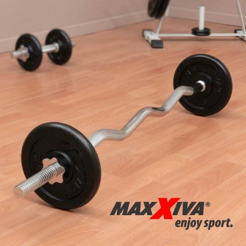 MAXXIVA Żeliwny zestaw z obciążeniem, 120 cm, 26 kg MAXXIVA® MAXXIVA Żeliwny zestaw z obciążeniem, 120 cm, 26 kg MAXXIVA®