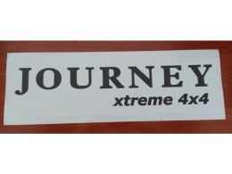 Naklejki JOURNEY białe z czarnym logo rozmiar 60 cm x 20 cm