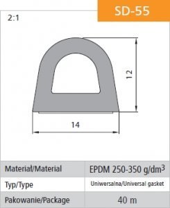 USZCZELKA SAMOPRZYLEPNA CZARNA SD-55/4-0 DGP 14*12 MB