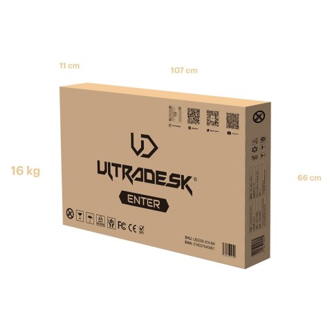 ULTRADESK Biurko dla gracza ENTER V2, 100x60 cm, 75cm, z uchwytem na słuchawki, kompaktowy rozmiar ULTRADESK Biurko dla gracza ENTER V2, 100x60 cm, 75cm, z uchwytem na słuchawki, kompaktowy rozmiar