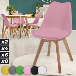 MIADOMODO Zestaw krzeseł do jadalni, 4 szt, różowy Miadomodo