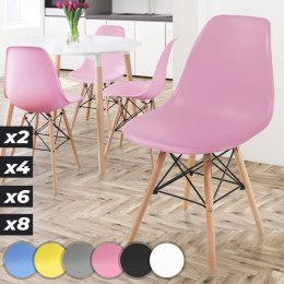 MIADOMODO Zestaw krzeseł do jadalni, 4 szt, różowy Miadomodo